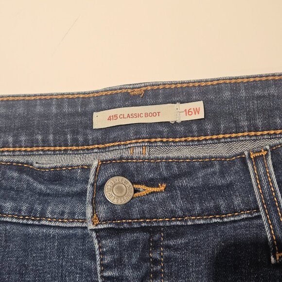 Levis Womens Jeans 415 Size 16W Blue Mid Rise Cotton Stretch Relaxed Bootcut - Picture 6 of 10
